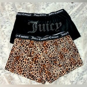 XL Juicy Couture Black and Leopard Print Shorts with Sparkly Details